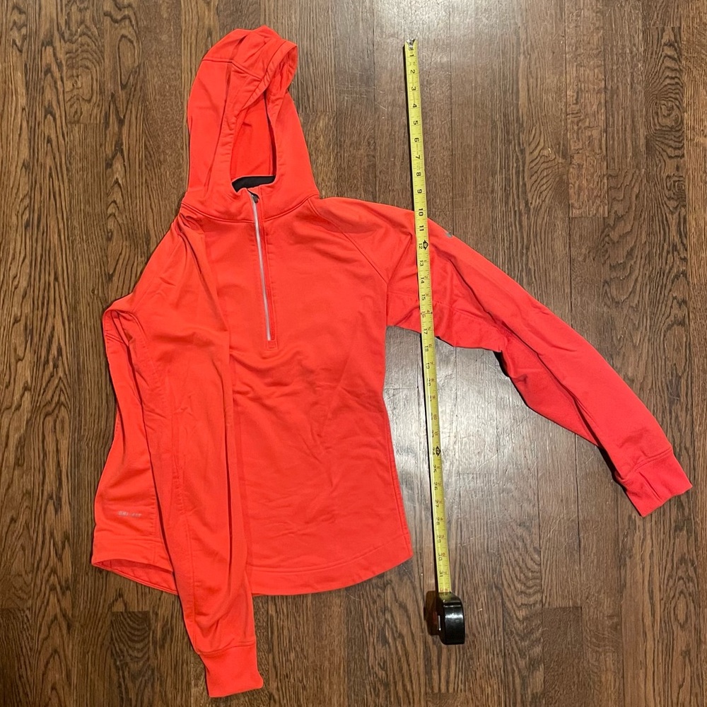 Size medium Nike hooded orange reflective running quarter zip